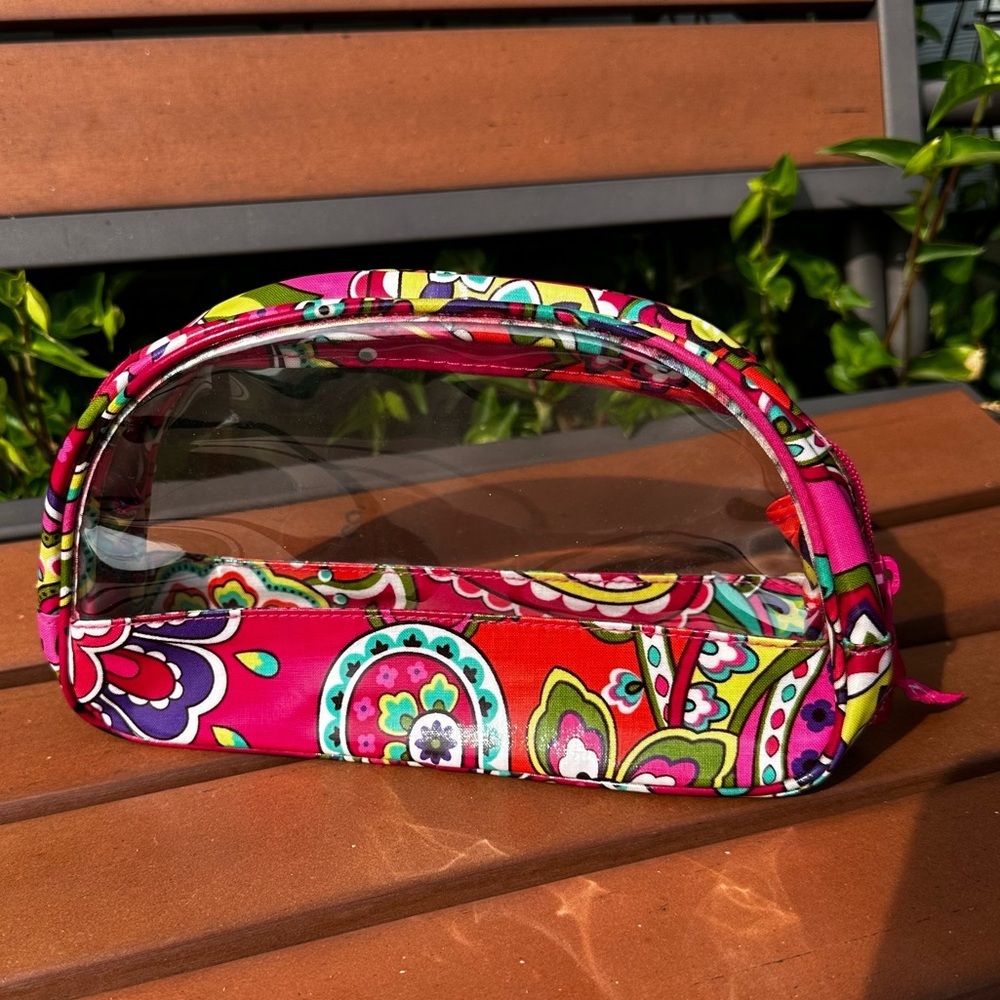 Vera Bradley Pink Swirls Clear Vinyl Cosmetic Case